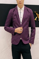 Purple Lapel Pockets Button Down Long Sleeve Plus Size Men Suit for Party Evening Cocktail Office Groomsmen