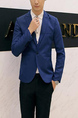 Blue Lapel Pockets Button Down Long Sleeve Plus Size Men Suit for Party Evening Cocktail Office Groomsmen