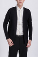 Black Button Down Plus Size Long Sleeve Pocket Men Cardigan for Casual Office