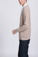 Beige Button Down Plus Size Long Sleeve Pocket Men Cardigan for Casual Office