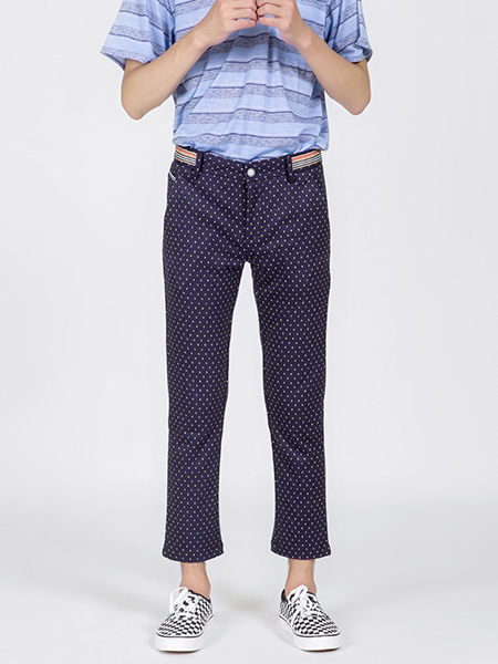 Blue Slim Men Pants for Casual Party