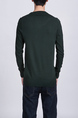 Green Solid Crew Neck Long Sleeve Men Sweater for Casual