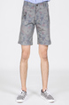 Gray Camoflouge Above Knee Men Shorts for Casual