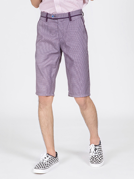 Purple Knee Length Men Shorts for Casual