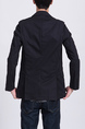 Black Chest Pocket Long Sleeve Lapel Button Down Men Jacket for Casual