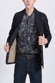 Black Chest Pocket Long Sleeve Lapel Button Down Men Jacket for Casual