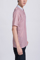 Pink Polo Collared Chest Pocket Men Shirt for Casual Party Office