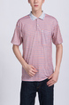 Pink Polo Collared Chest Pocket Men Shirt for Casual Party Office