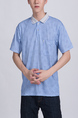 Blue Polo Chest Pocket Collared Men Shirt for Casual Party Office