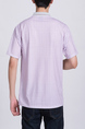 Pink Collared Chest Pocket Polo Men Shirt for Casual Party Office