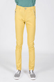 Yellow Slim Full Length Men Pants for Casual