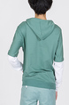 Green Long Sleeves Pockets Printed Long Sleeves Men Hoodie for Casual