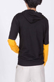 Black and Yellow Long Sleeves Pockets Drawstring Men Hoodie for Casual