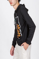 Black Long Sleeve Drawstrings Plus Size Men Hoodie for Casual