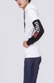 White and Black Long Sleeve Pockets Drawstring Men Hoodie for Casual