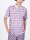 Pink Collared Chest Pocket Polo Men Shirt for Casual Party Office