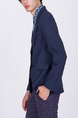 Blue Button Down Lapel Long Sleeve Pockets Men Suit for Party Office Groomsmen