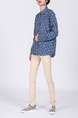 Blue Colorful Oxford Long Sleeves Button Down Collared Men Shirt for Casual Party Office