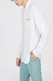 White Button Down Collared Plus Size Oxford Chest Pocket Long Sleeve Men Shirt for Casual Party Office