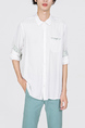 White Button Down Collared Plus Size Oxford Chest Pocket Long Sleeve Men Shirt for Casual Party Office