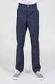 Blue Regular Straight Fit Chino Men Pants for Casual Office