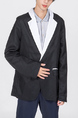 Black Lapel Long Sleeves Button Down Pockets Plus Size Men Suit for Party Evening Cocktail Groomsmen