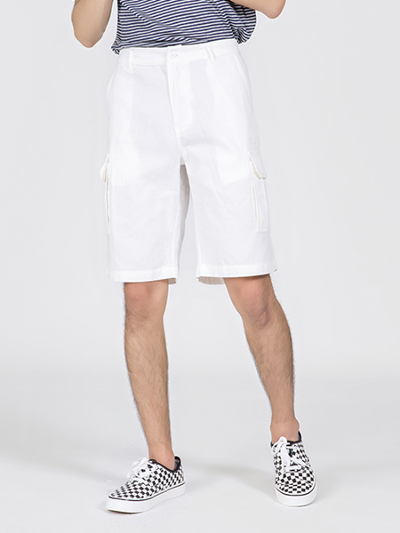 White Cargo Men Shorts for Casual