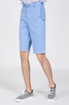 Blue Chino Above Knee Men Shorts for Casual