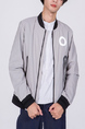 Gray and Black Long Sleeve Zipper Pocket Men Jacket for Casual