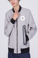 Gray and Black Long Sleeve Zipper Pocket Men Jacket for Casual