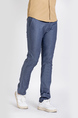 Blue Denim Regular Fit Men Pants for Casual Office