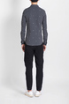 Black Button Down Collared Long Sleeve Men Shirt for Casual Party Office Evening