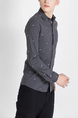 Black Button Down Collared Long Sleeve Men Shirt for Casual Party Office Evening