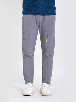 Gray Cargo Regular Fit Men Pants for Casual