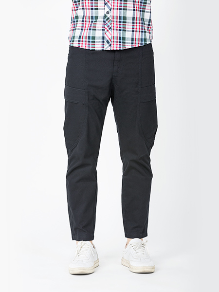 Black Cargo Regular Fit Men Pants for Casual