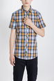 Colorful Button Down Checkered Collared Men Shirt for Casual Party Office