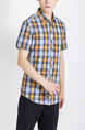 Colorful Button Down Checkered Collared Men Shirt for Casual Party Office