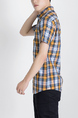 Colorful Button Down Checkered Collared Men Shirt for Casual Party Office