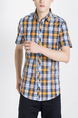 Colorful Button Down Checkered Collared Men Shirt for Casual Party Office