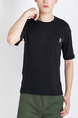 Black Round Neck Tee Plus Size Men Shirt for Casual Party