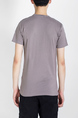 Gray Round Neck Printed Plus Size Tee Men Shirt for Casual Party