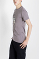 Gray Round Neck Printed Plus Size Tee Men Shirt for Casual Party