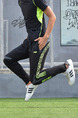 Black and Green Men Plus Size Contrast Stripe Sports Quick Dry Adjustable Waist Men Pants for Casual Sports