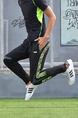Black and Green Men Plus Size Contrast Stripe Sports Quick Dry Adjustable Waist Men Pants for Casual Sports