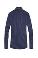 Blue Plus Size Slim Stripe Lapel Buttons Long Sleeve Men Shirt for Casual Office