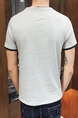 Grey Plus Size Contrast Seem-Two Round Neck  Men Shirt for Casual