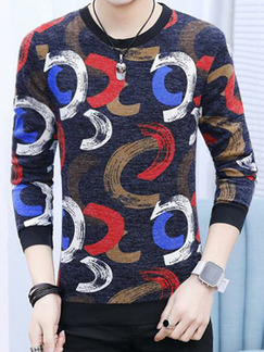 Colorful Plus Size Slim Contrast Grid Round Neck Men Shirt for Casual