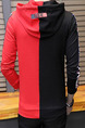 Black and Red Plus Size Slim Contrast Hooded Drawstring Letter Printed Long Sleeve Men Hoodies for Casual