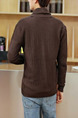 Brown Plus Size Loose Lapel Single-Breasted Long Sleeve Men Cardigan for Evening Office