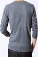 Grey Colorful Plus Size Knitted Stripe Slim Contrast Linking V Neck Long Sleeve Men Sweater for Casual